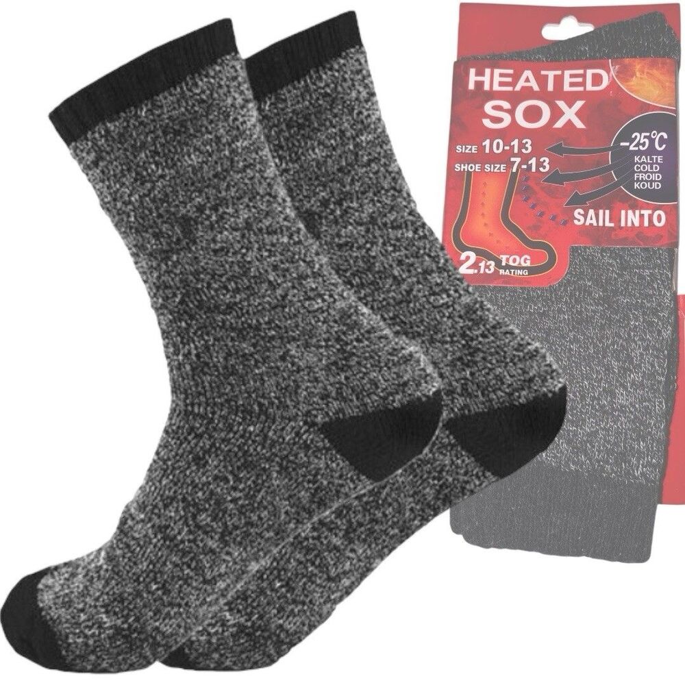 Heated Sox Men Women Winter Heat Warm Boot Sail Into  Thermal Socks Size 10-13